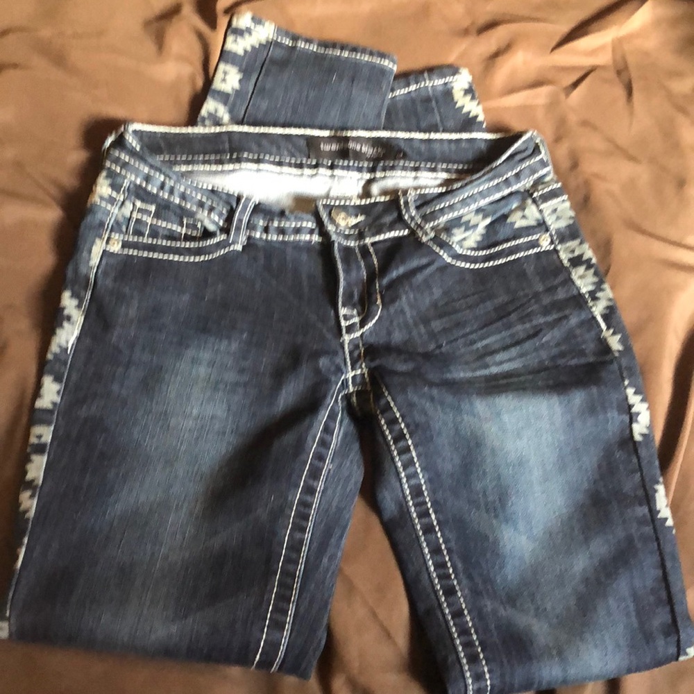 TwentyOne Black Aztec jeans size 0R by Rue 21